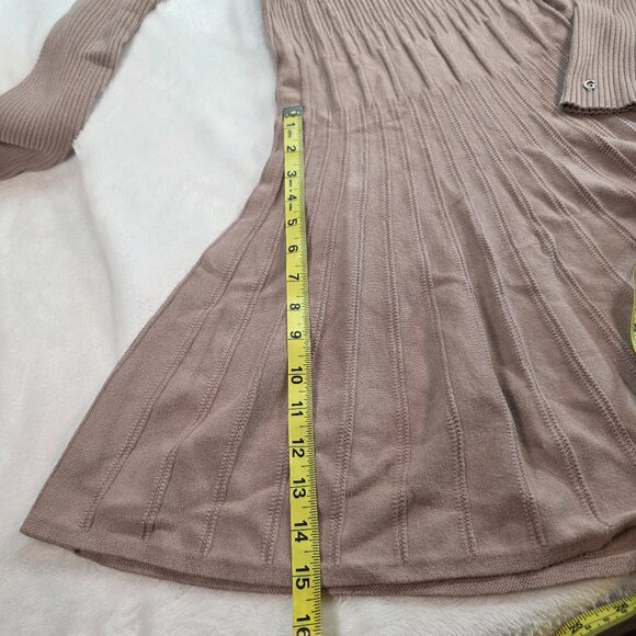 Cozy Ribbed Knit Turtleneck Guess Dress in Beige - Size M - Perfect for Fall! - Picture 6 of 14